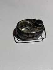 Antique Sterling Silver Salt and Pepper Table Server with Glass Insert