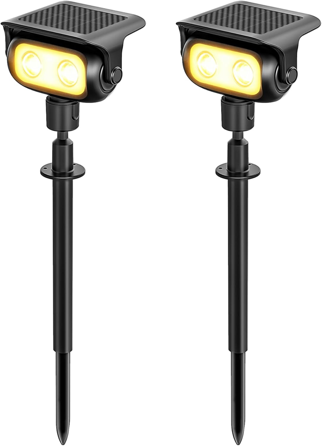 2 Faretti Solari LED Giardino 3000K Risparmio Energetico Luce Calda