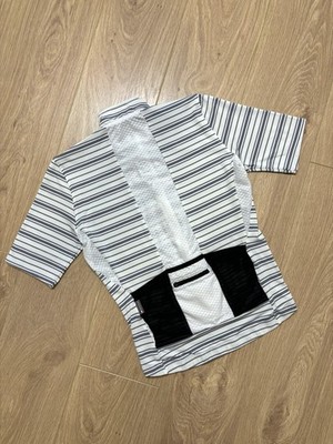 Cafe du Cycliste Francine Cycling Jersey White Striped Full Zip