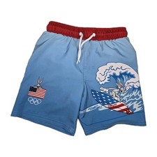 Looney Tunes Boys Small 6 7 Team USA Swim Shorts 20x5.5