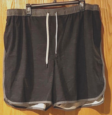 NWT Men's Sonoma Scallop Swim Trunks XL Dark Gray -4019