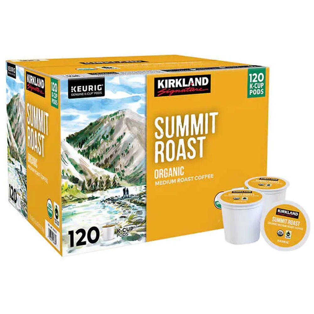 Kirkland Signature Coffee Organic Summit Medium Roast K-Cup Pod 120 Count