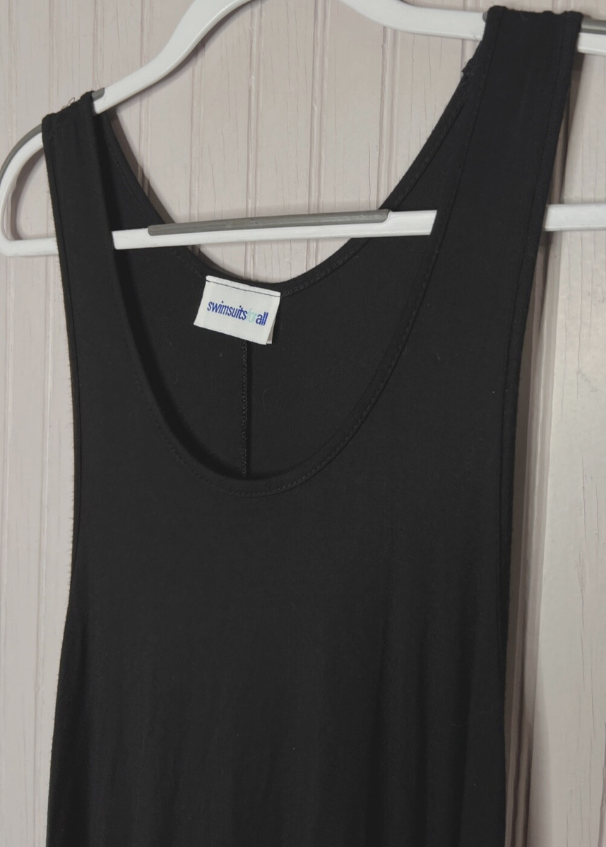 Swimsuit For All Womens COVERUP L  Black Long HiLo Maxil Resort Vacation View 3