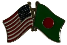 Wholesale Pack of 50 USA American Bangladesh Friendship Flag Hat Cap lapel Pin 