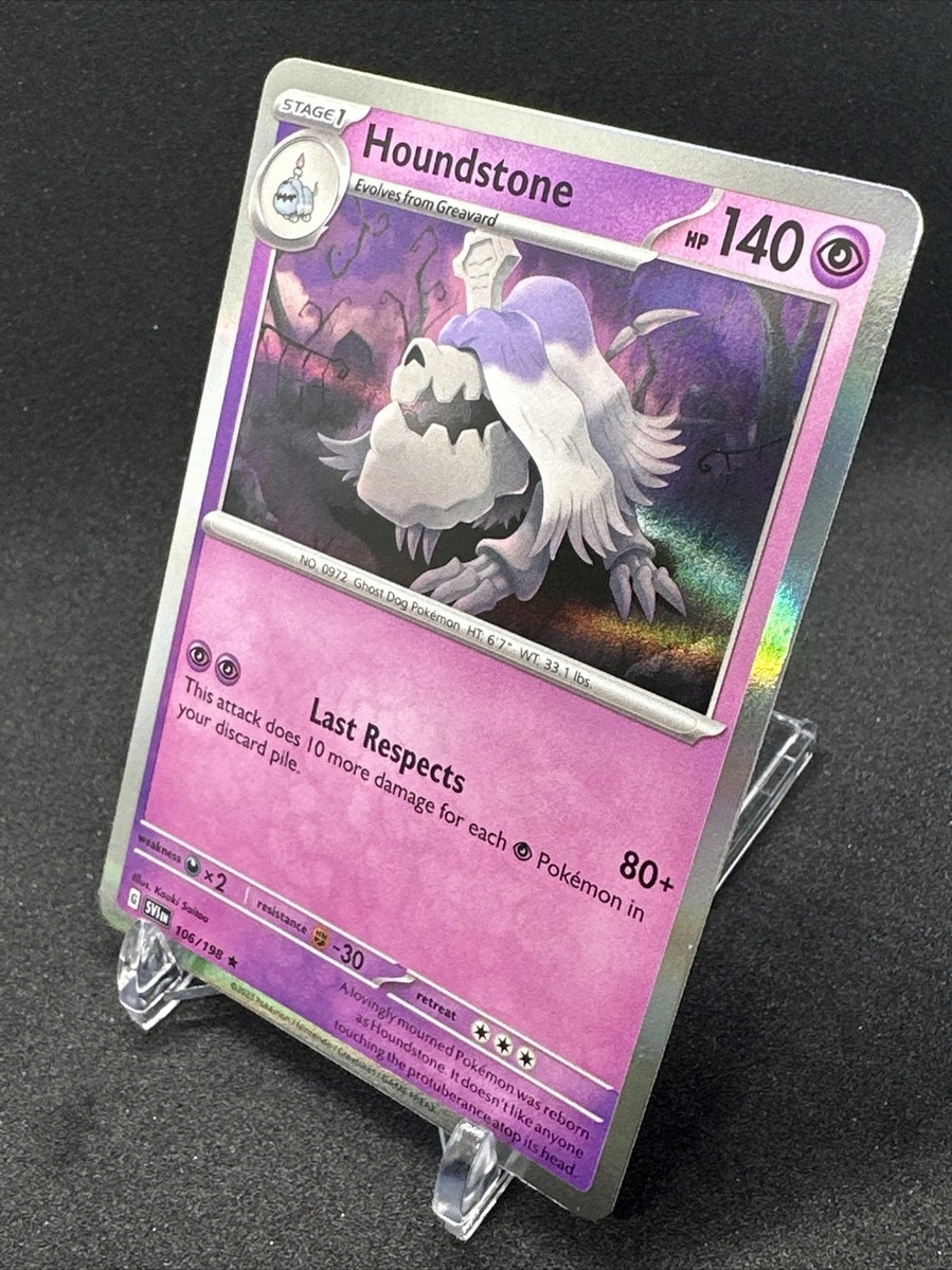 Houndstone 106/198 Holo Rare Pokemon Card Scarlet and Violet NM/MINT Houndstone 106/198 Holo Rare Pokemon Card Scarlet and Violet NM/MINT
