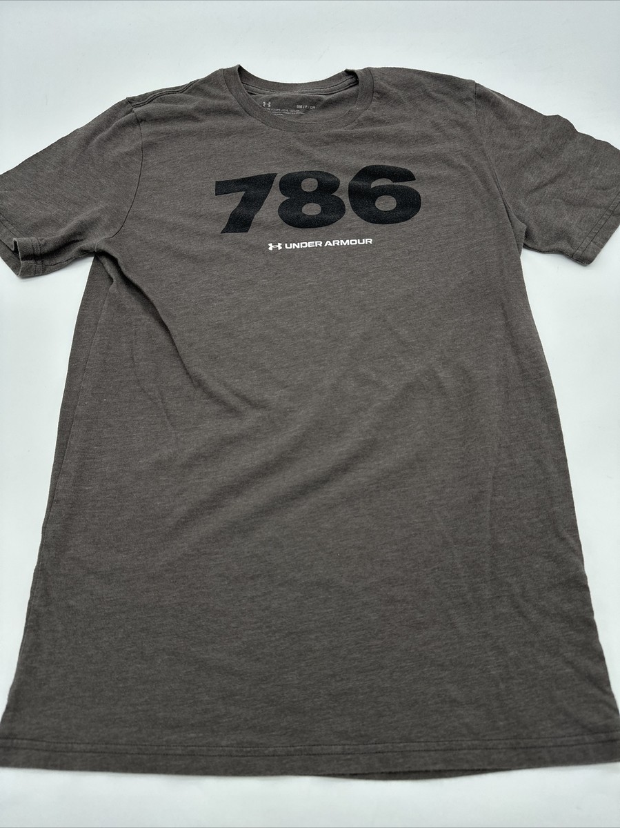 スポーツ UNDER ARMOUR SPORTSMUSK Under Armour 786 T-Shirt Men Small Brown Spell Out…#7923 | eBay