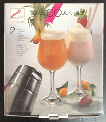 Schott Zwiesel Glas Crystal Classic Cocktail Glasses 2 pc Set Drinks Beer NIB