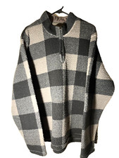 Wrangler Authentics Men's Fleece Quarter Zip Pullover Gray / Black Size XL