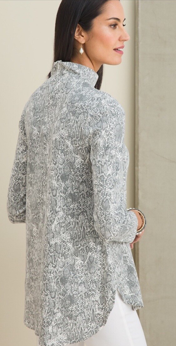 Chico's 0 Size Small Snake Python Print Zip Back … - image 6