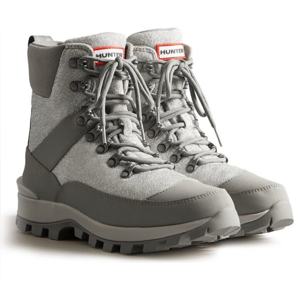 ハンタースノーブーツCommando Boot Hunter Glitter Insulated Waterproof Commando Snow Boots Grey US 8