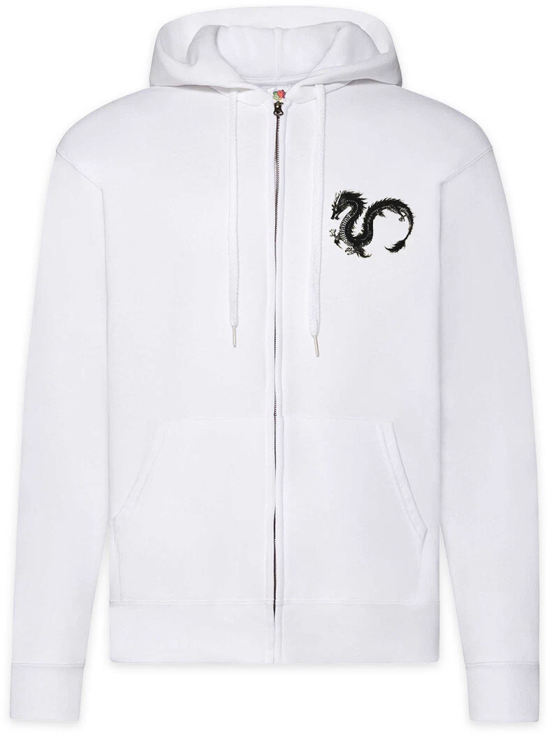 Chinese Dragon III Zipper Hoodie Fantasy Tattoo Japanese Asia Medieval Larp