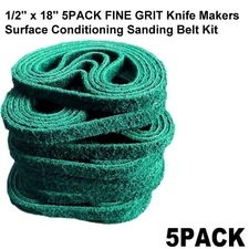 SATC1/2"x 18" 5PACK FINE GRIT Knife Makers Surface Conditioning Sanding Belt Kit