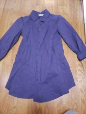 Motto Purple Long Button Down Xs
