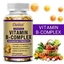 Vitamin B Complex - 120 Capsules - High Strength Heart and Nervous System
