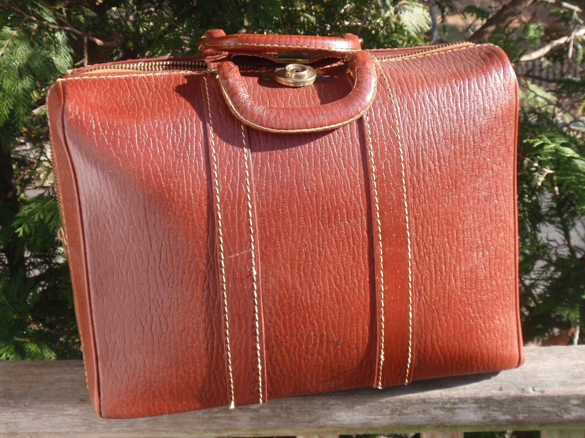 VINTAGE SUITCASE LEATHER LUGGAGE