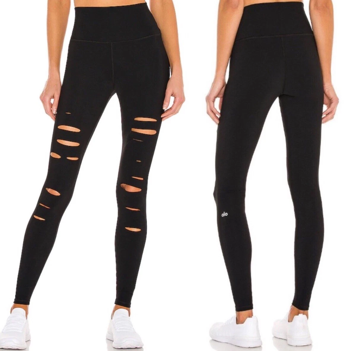 Alo Yoga High Waist Ripped Warrior Leggings US S | Alo yoga, Alo, High  waisted