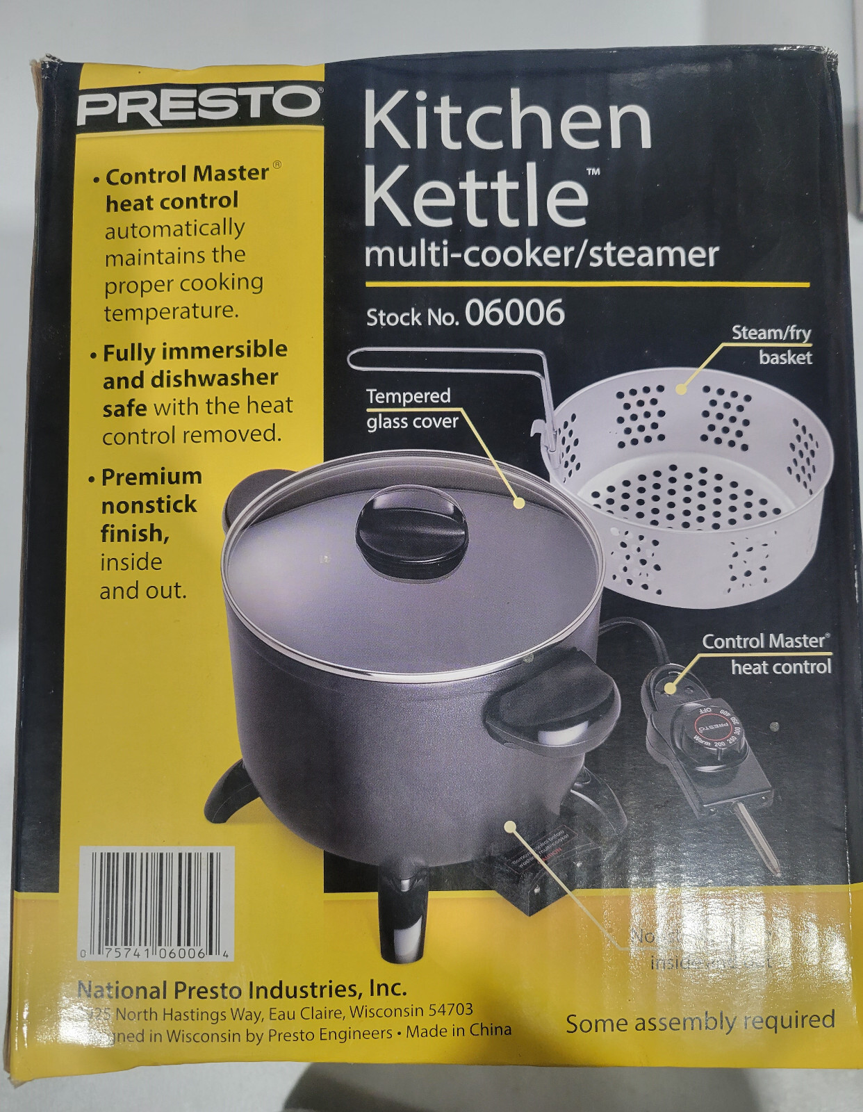 New Presto Kitchen Kettle Electric MultiCooker Steamer Deep Fryer