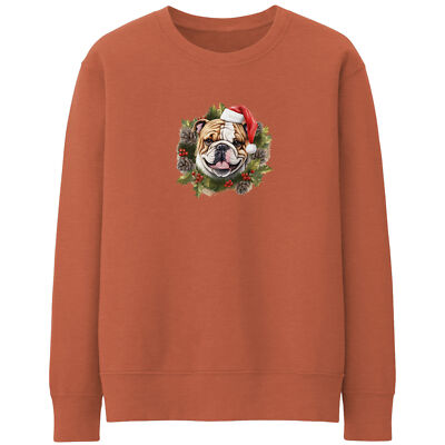 Christmas English Bulldog Wreath Womens Sweatshirt Dog Owner Her Xmas Sweater...