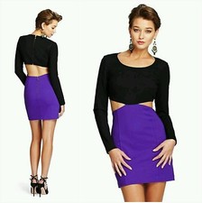 NWT GUESS by Marciano Sexy night-out purple and black Litton Ponte Dress size M