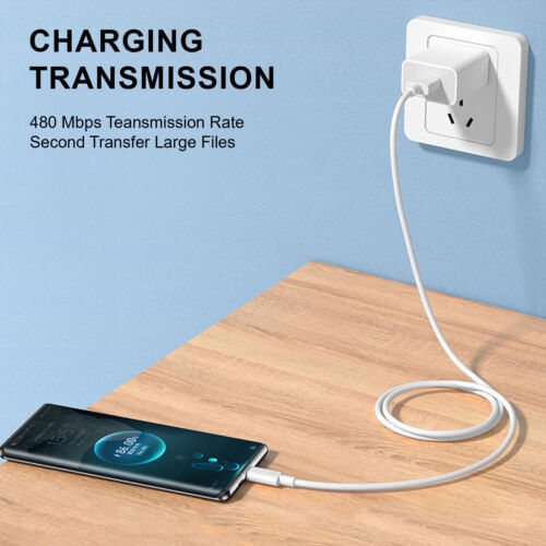 Fast Charge Cable USB A to C Cord For Samsung Galaxy S24 S23 S22 S21 A55 A53 5G - Photo 8 sur 17