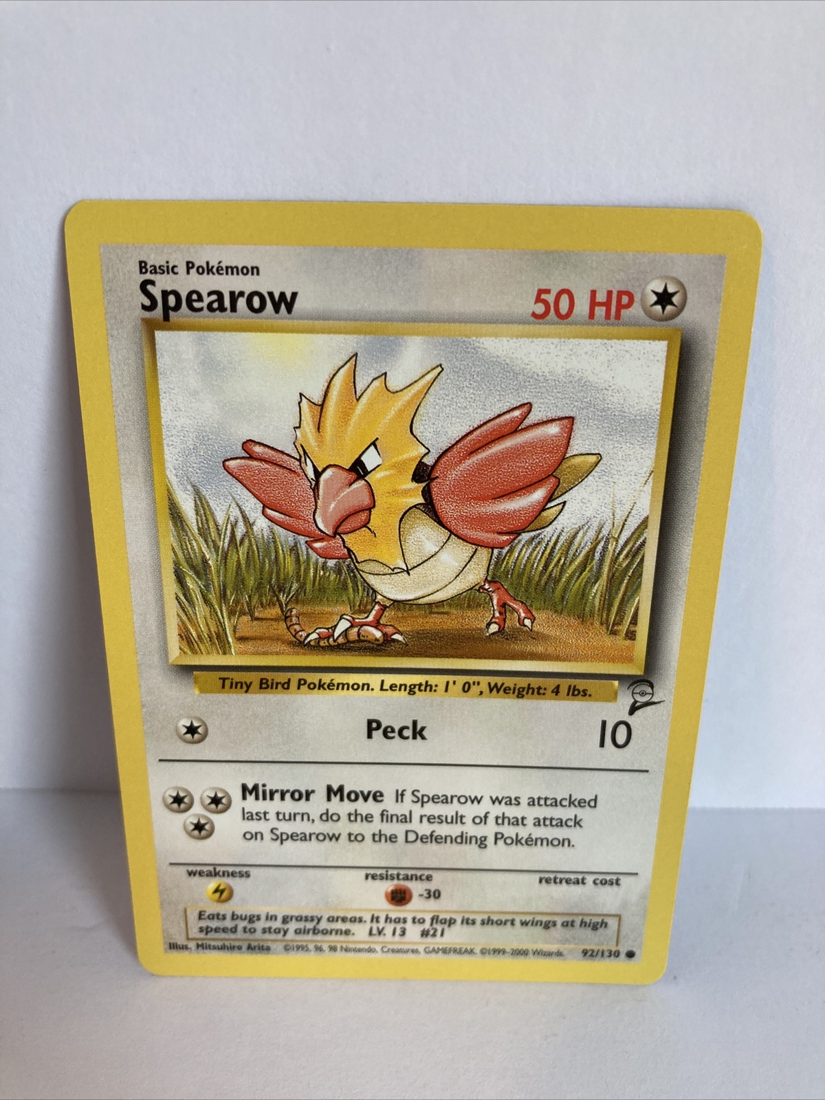 Pokémon TCG Spearow Base Set 2 92/130 Regular Unlimited Common- Near Mint