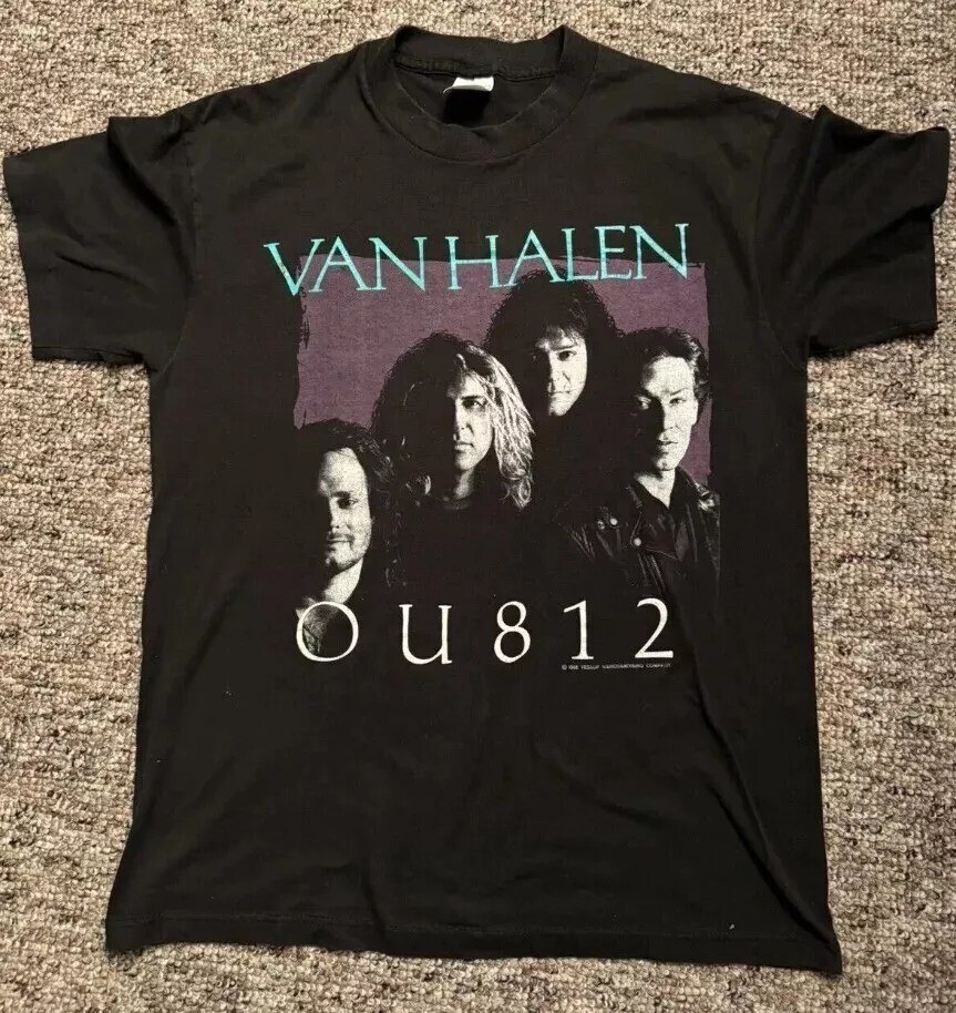 Vintage 1988 Van Halen OU812 Tour Black Cotton T-Shirt Size S-5XL For Fans