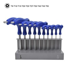 Torx T-Griff-Schl&uuml;ssel T9 - T50 mit Bohrung T-Profil Schraubendreher Set 10-tlg