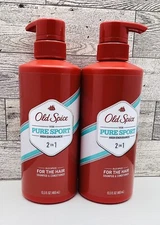 Old Spice High Endurance Pure Sport 2 in 1 Shampoo + Conditioner 2 PACK - 15.5OZ