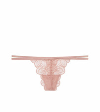 Victoria's Secret PINK Strappy Lace Thong Panty Euphoria Pink