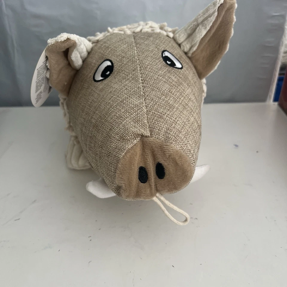 Warthog Dog Toy with Squeaker and Crinkle Ears Puppy Fetch Toss Play by Petlou - Imagem 2 de 4