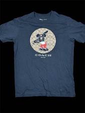 COACH Disney Mickey Mouse Baseball T-Shirt S Unused New with Signature Pattern