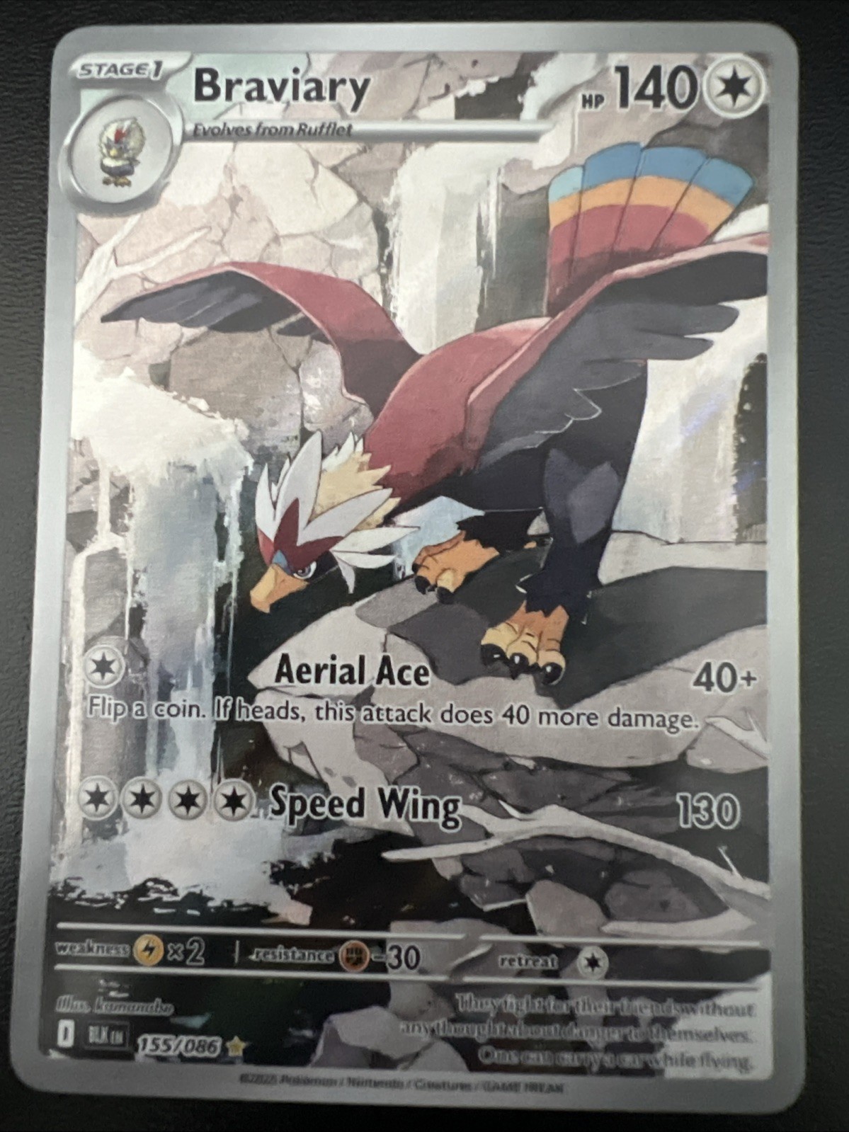 Braviary 155/086 Sv: Black Bolt Holo