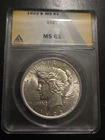 1922 MS61 ANACS Graded Silver Coin Peace Dollar