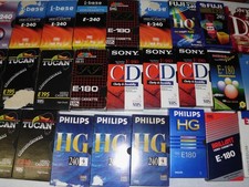 VHS Leer Kassetten Bespielt TV Aufzeichnung Philips Sony FUJI