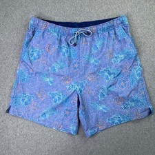 Peter Millar Seaside Making Waves Print Swim Trunks Men's Size Large Beach Fish