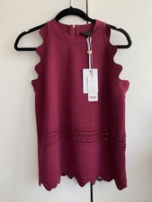 Image of Ted Baker Jazma Scalloped Detail Blouse Top Size 4 UK 14