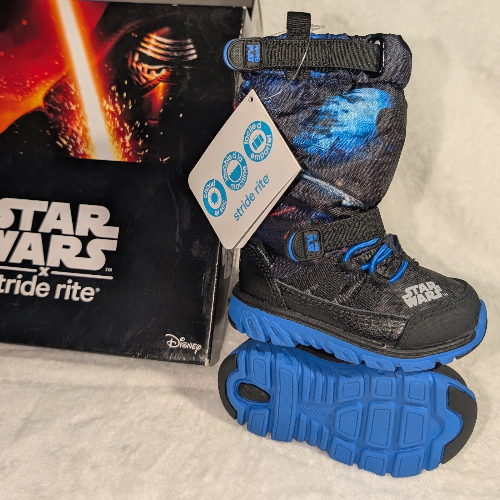 Stride Rite Star Wars Made to Play Sneaker Snow Boots Toddler Boys 4 W New Black