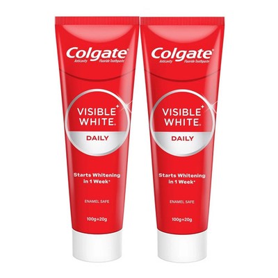 Colgate Visible White Zahnpasta Enamel Safe (200g + 40g, Kombipackung)