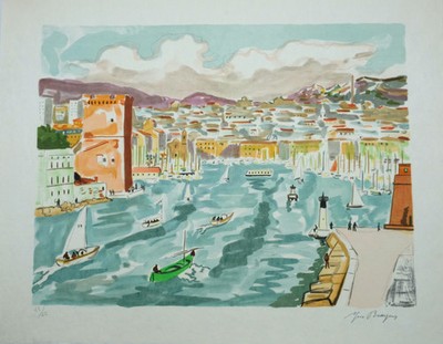 Yves BRAYER: The Old Port Pass - Signed Original Lithograph
