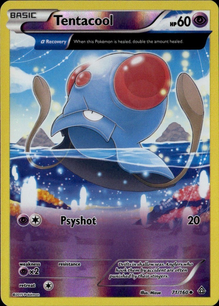 Tentacool (Alpha) Reverse Holo Uncommon PRC XY - Primal Clash 71/160 LP
