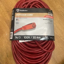 Southwire 100 Ft. 14/3 Sjtw Outdoor Medium-Duty Extension Cord 2409SW8804