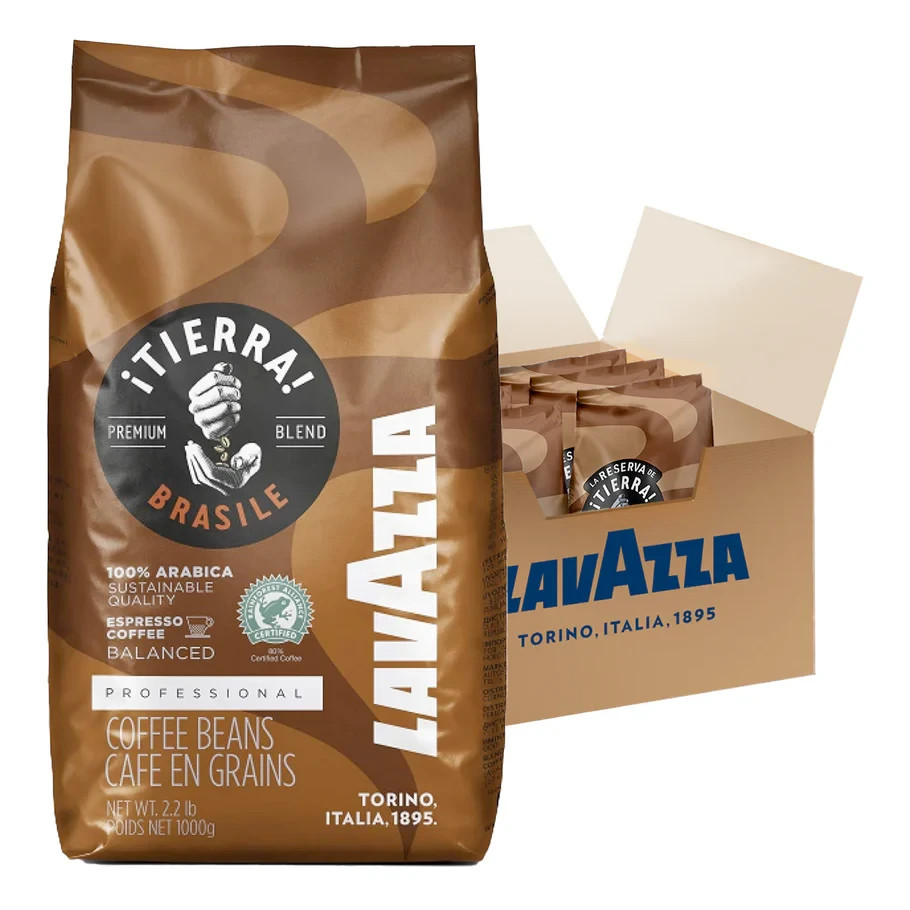 6 x Lavazza Tierra Brasile 100% Arabica 1kg Coffee Beans