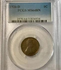1926 D Lincoln Cent PCGS MS 64 BN