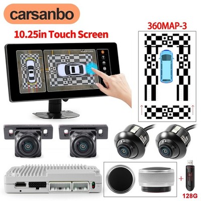 Komplettset 360° Panorama Kamera System Freistehender Monitor Parkmonitor 