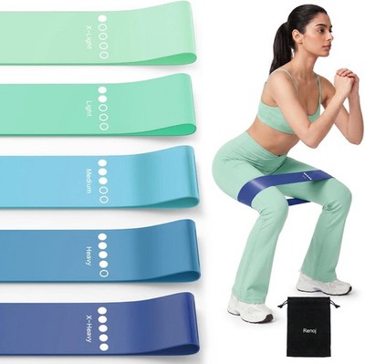 Resistance Bands for Working Out, 5-Pack Elastic Loop Exercise Bands for Stre...