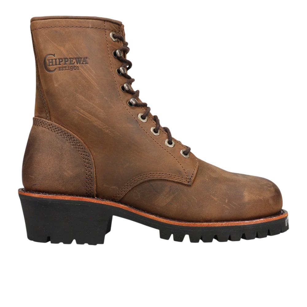 Chippewa Classic 2.0 Logger 8 Inch Electrical Hazard Round Toe Work  Mens Brown
