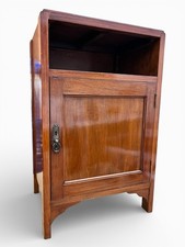 Antique Bedside Cabinet / Pot Cupboard Arts & Crafts / Art Dec Wooden Nightstand