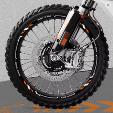 KTM 390 690 790 890 1190 1290 Wheel Rim Sticker Decals Set 21/19" Black Orange