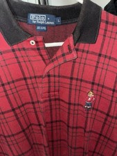 Vintage Polo Ralph Lauren Collard Shirt Rare Bear Logo