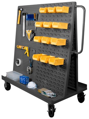 Durham AF-3048-PBLP-BS-95, A-Frame Truck, Dual Louvered Panels & Pegboards